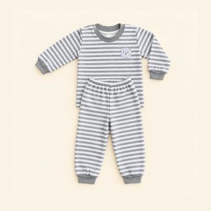 Pijama Térmica de 2 Prendas para Bebé niño gris – Ideal para Climas Fríos