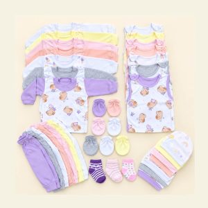 Set de 38 Prendas para Bebé Recién Nacido 0 a 3 Meses niña| Diseños Variados – Modelo 1